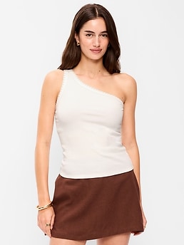 Metallic Peplum Tank Top