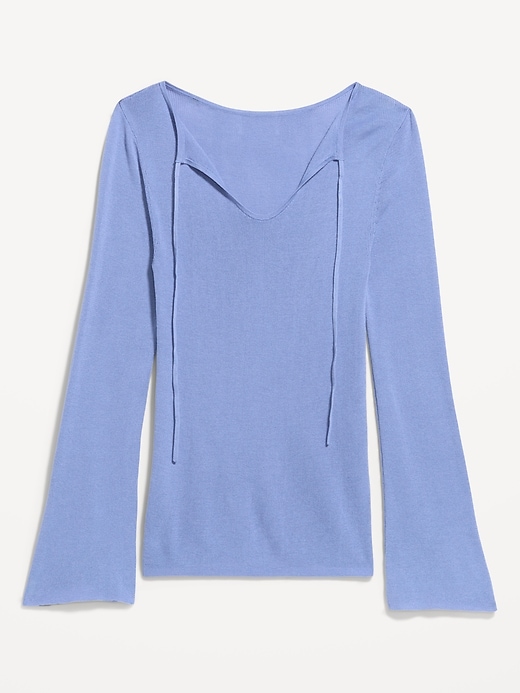 Bell-Sleeve Keyhole Top