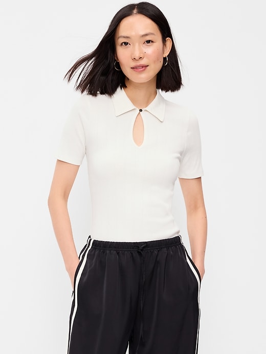 Keyhole Polo Top